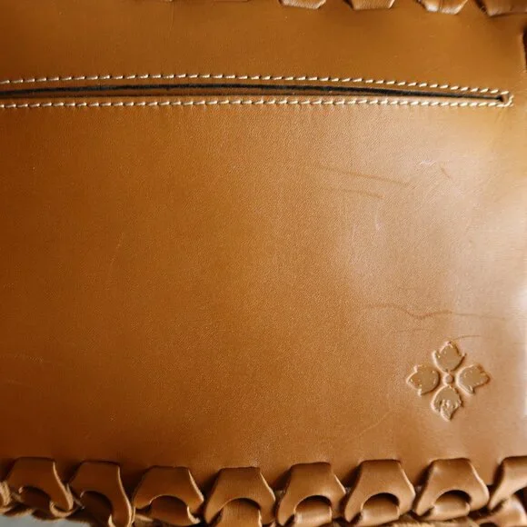 Patricia Nash Porticci Leather Woven Chainlink Crossbody Bag Hazelnut - Picture 4 of 11